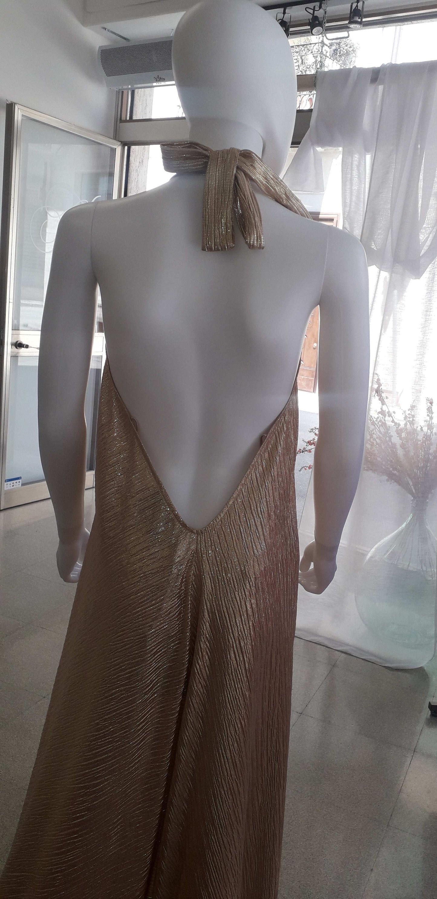 Abito Lungo Oro - Scollato sul retro