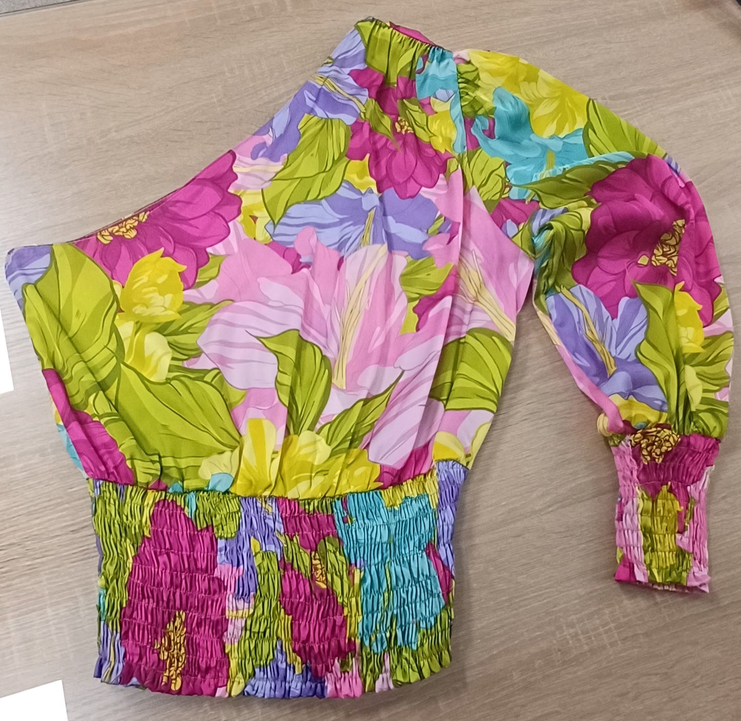 Maglia monospalla - Fiorata