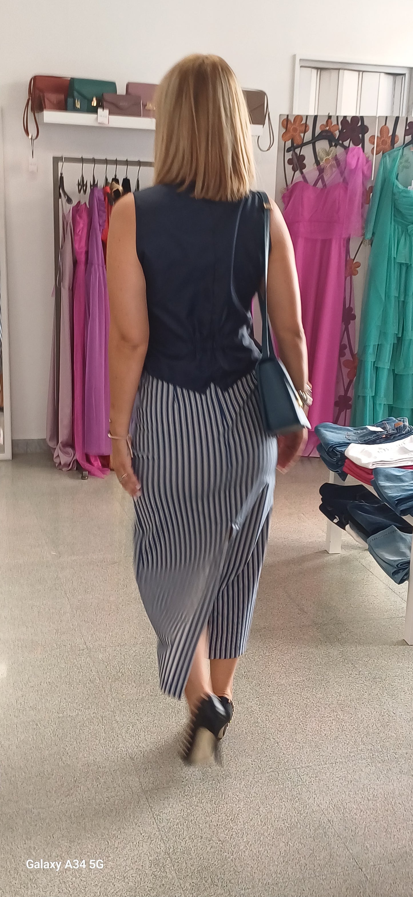 Gilet rigato - blu