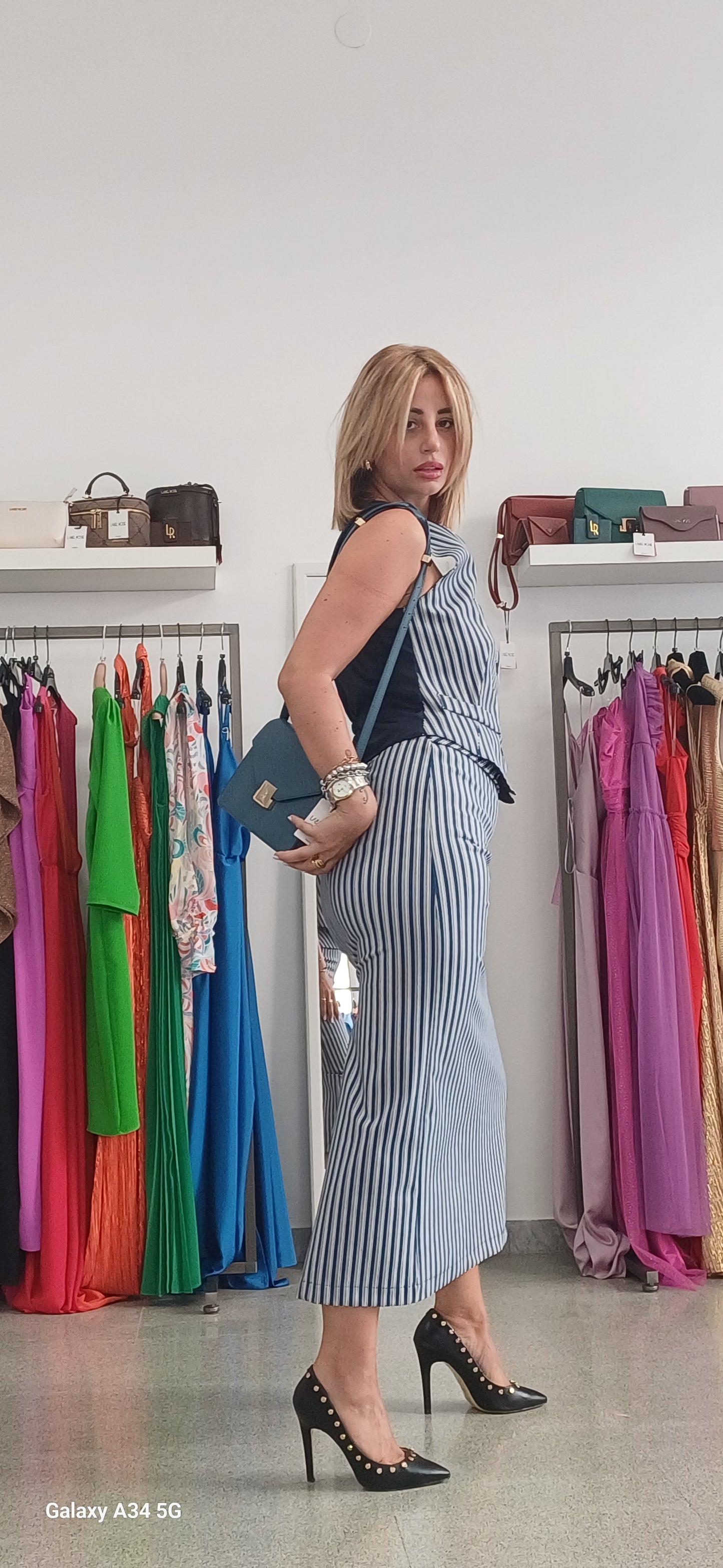 Gilet rigato - blu