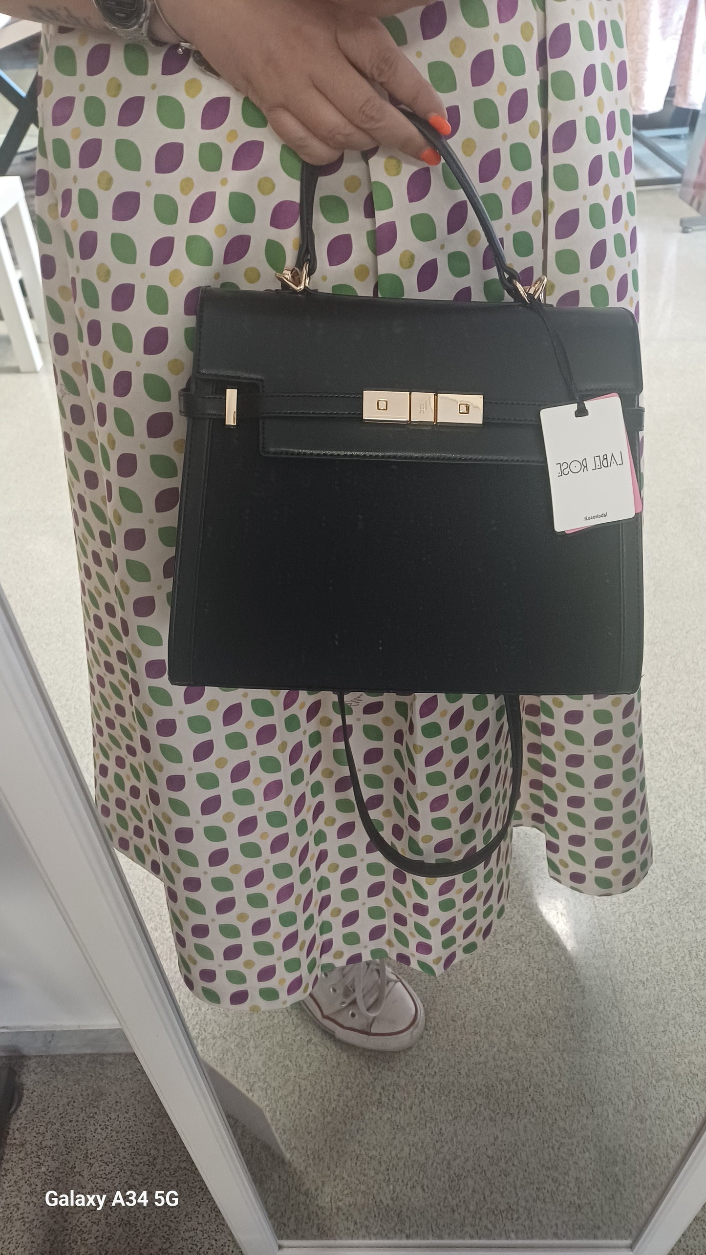 Borsa a mano e tracolla GRACE BIG NERA - LABEL ROSE