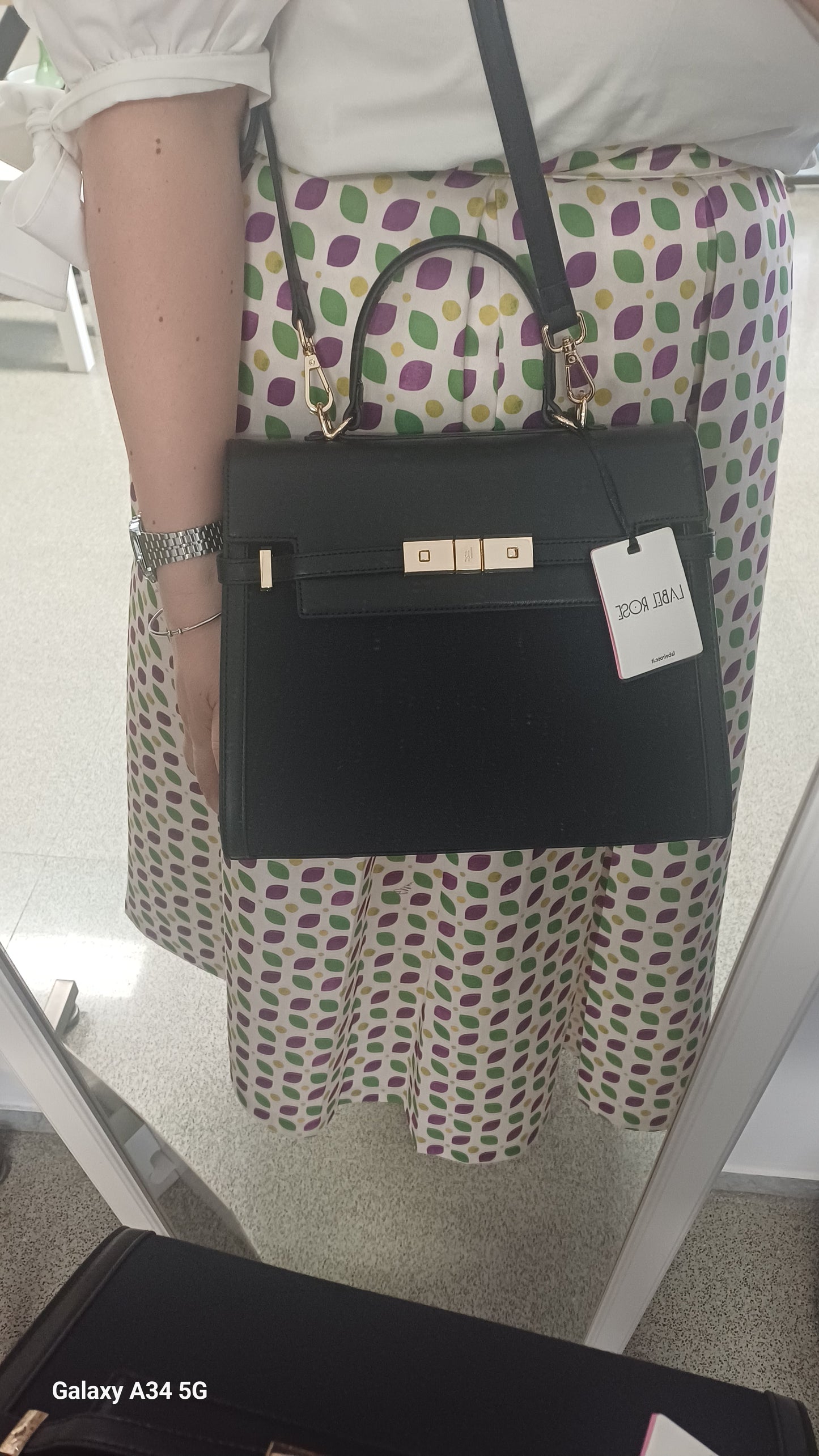 Borsa a mano e tracolla GRACE BIG NERA - LABEL ROSE