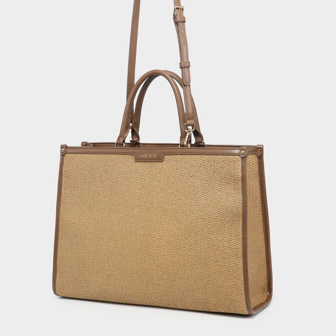 Borsa a mano ROSE MONOGRAM TOTE RAFIA - LABEL ROSE