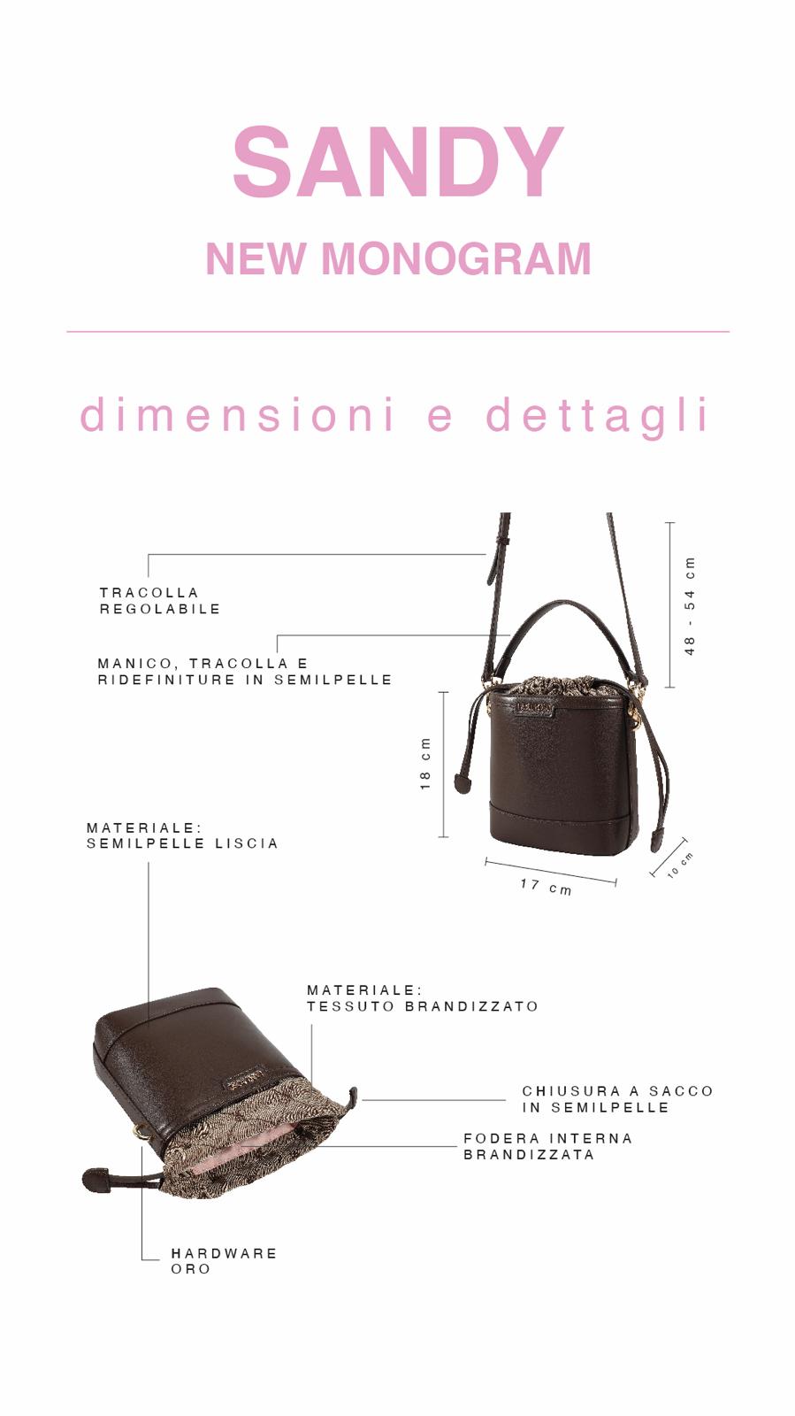 BORSA Sandy Monogram - Blu notte