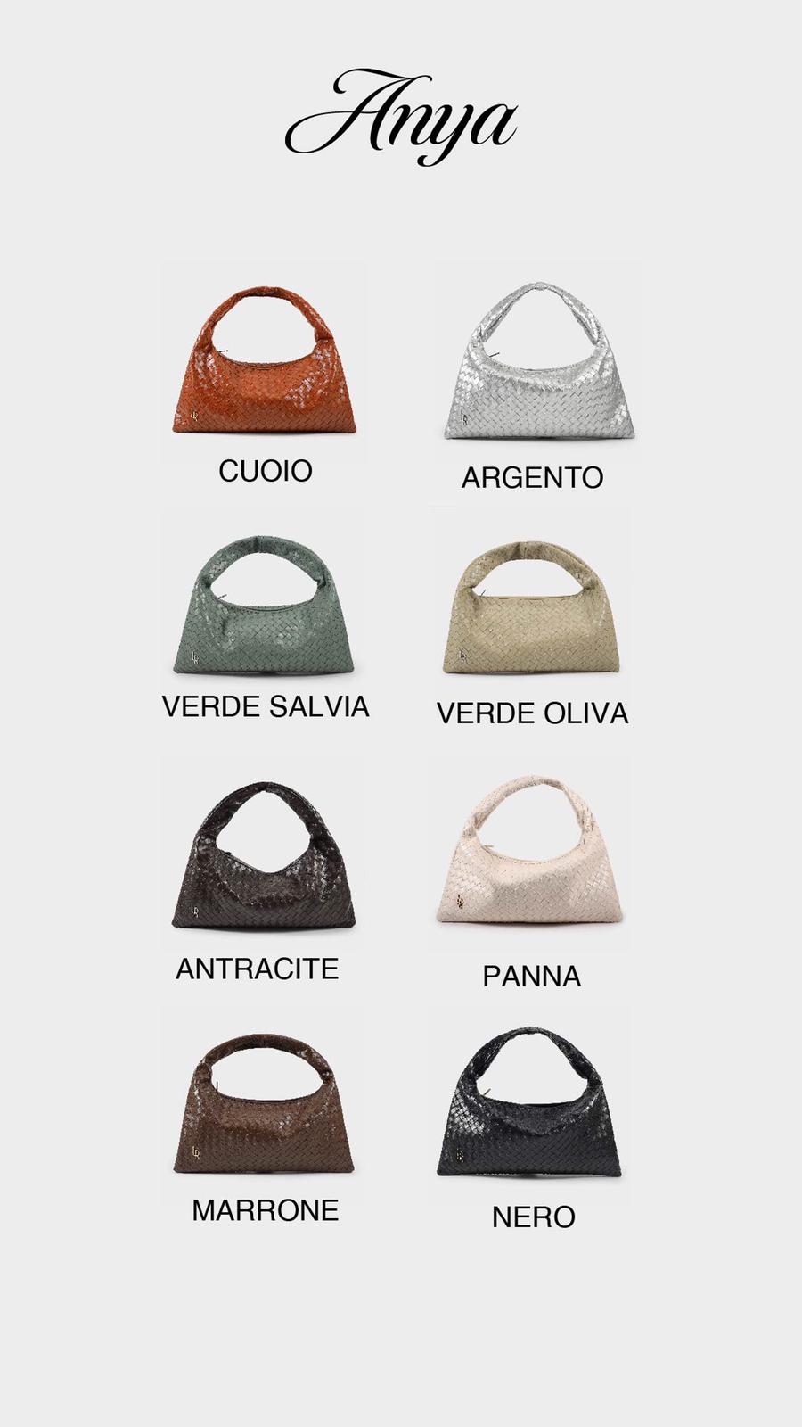 Borsa a spalla in similpelle ANYA - VERDE SALVIA