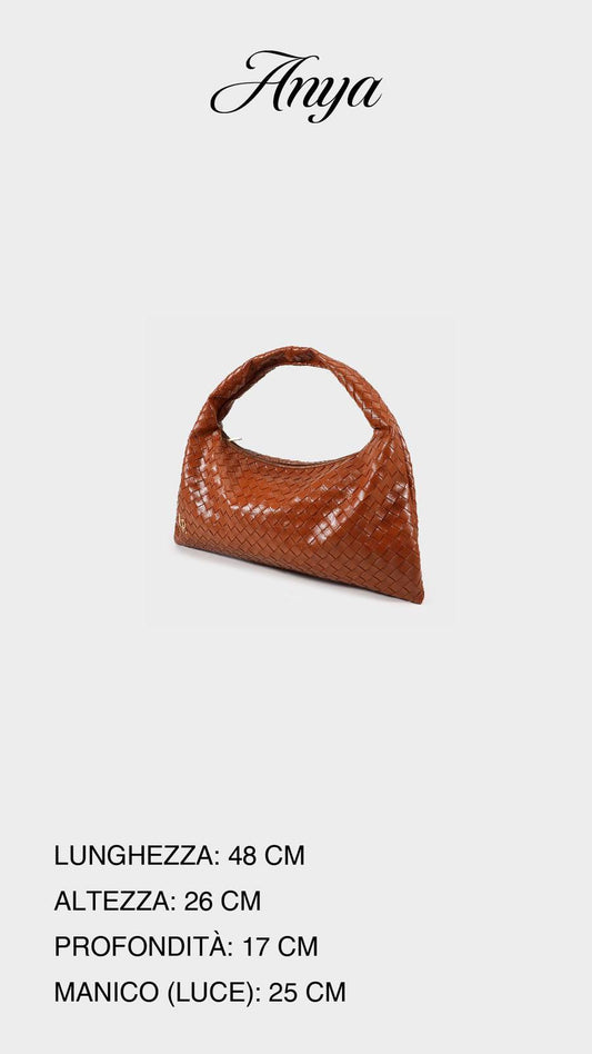 Borsa a spalla in similpelle ANYA - Cuoio - LABEL ROSE