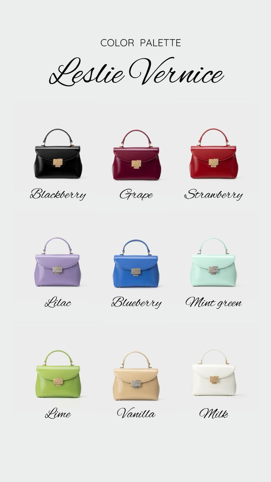 Borsa LESLY vernice - bluberry - LABEL ROSE
