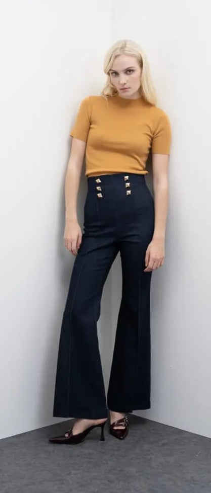 Jeans Svasati Vita Alta con Bottoni - GoaGoa