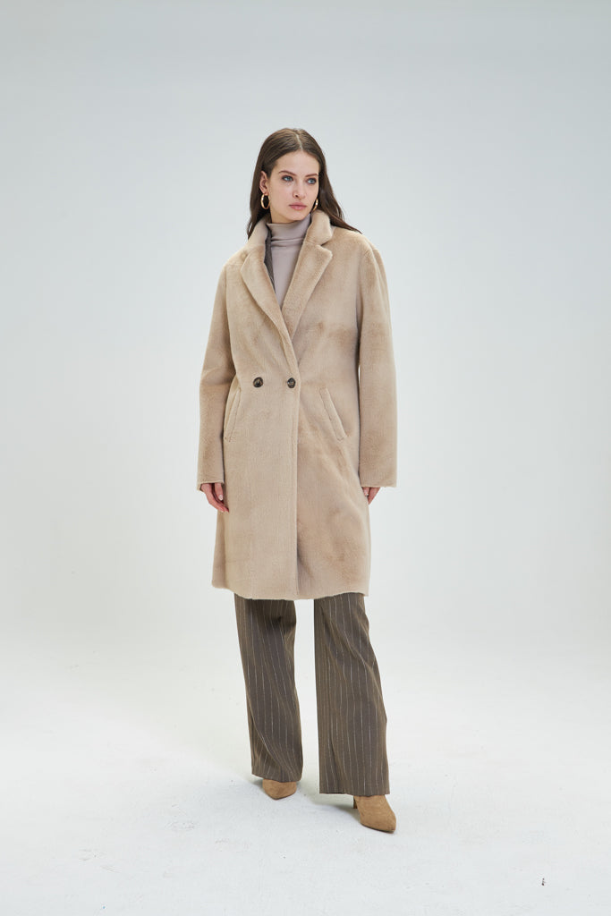 Cappotto Pellicciotto Marrone Elegante - Disponibile dalla XS alla XXL