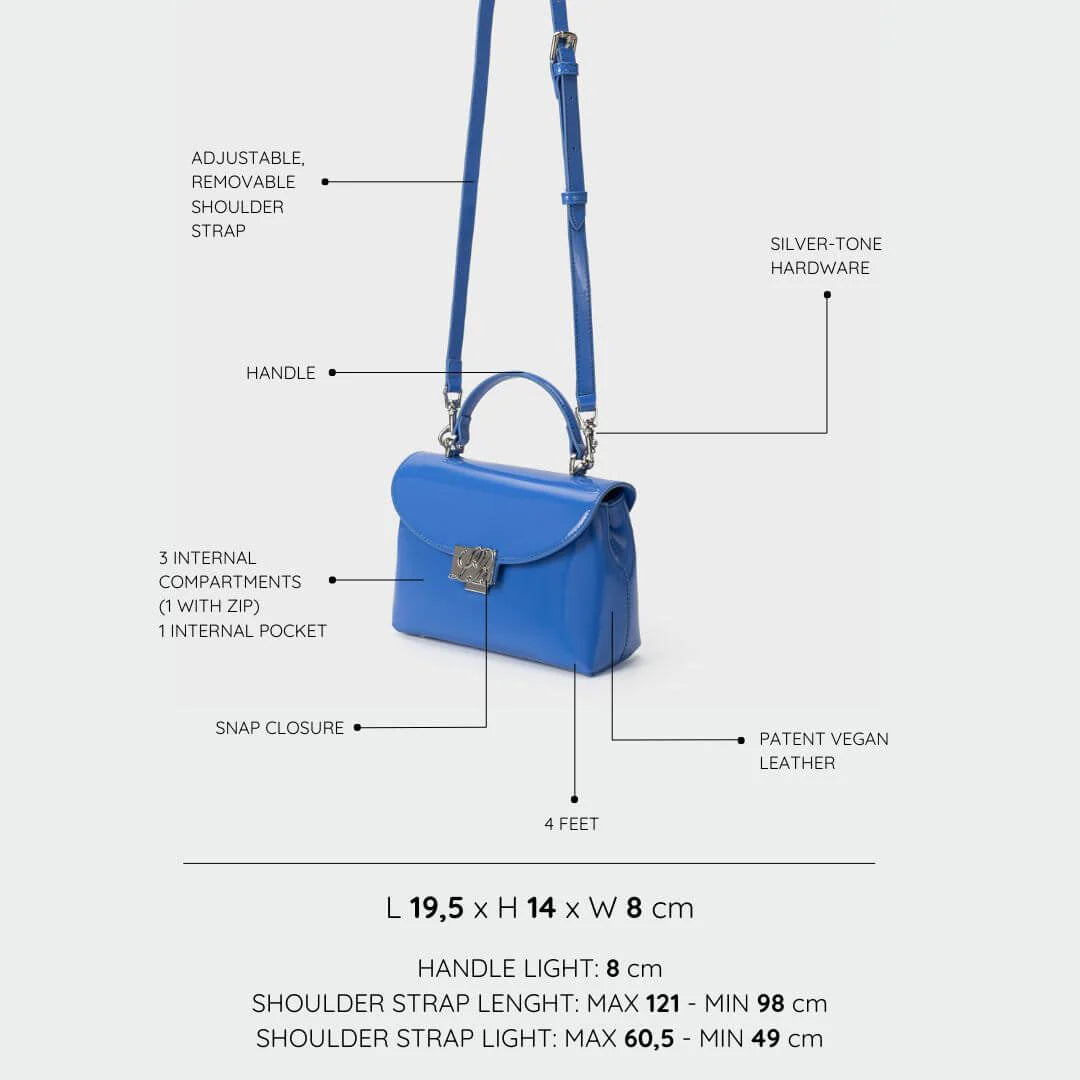 Borsa LESLY vernice - bluberry - LABEL ROSE