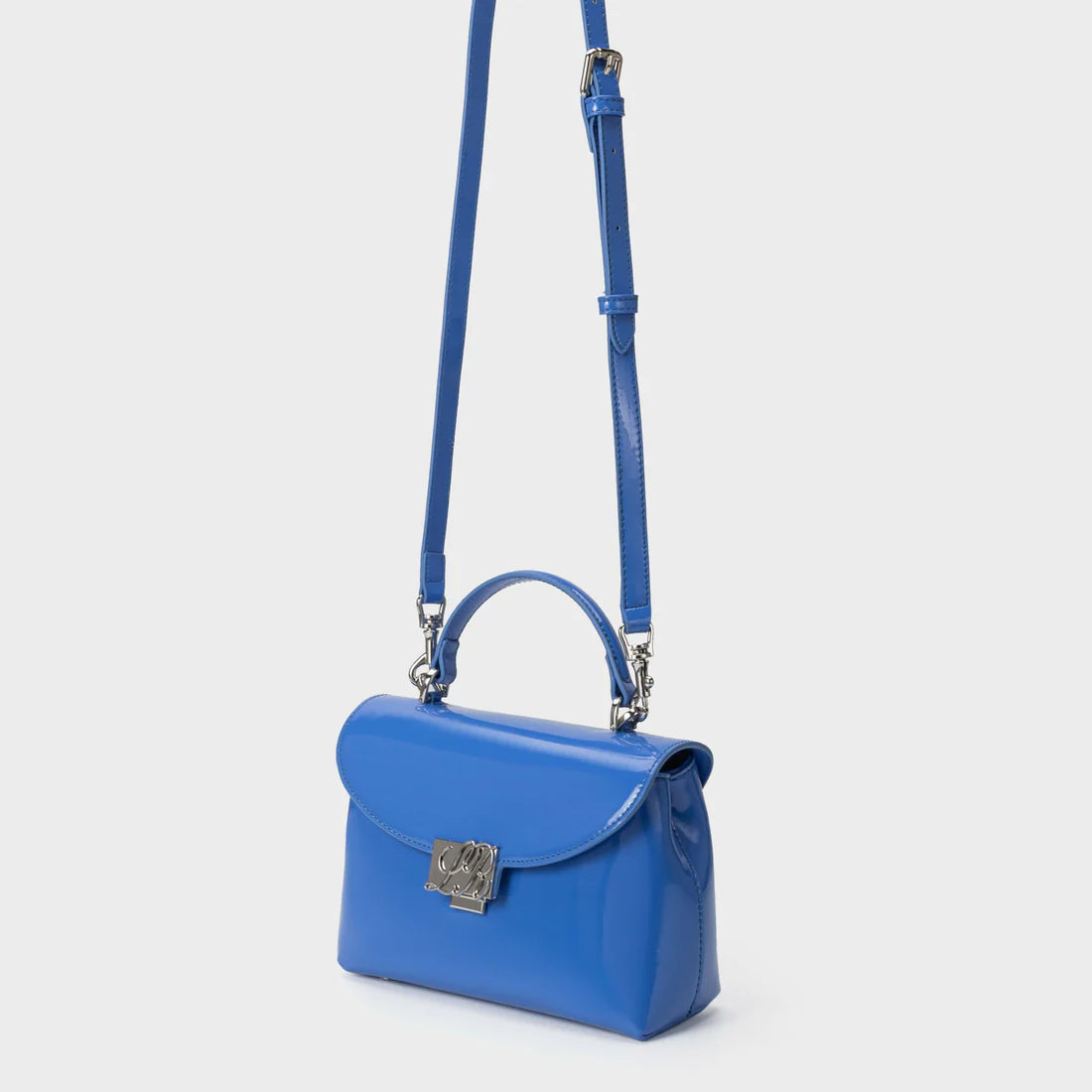 Borsa LESLY vernice - bluberry - LABEL ROSE