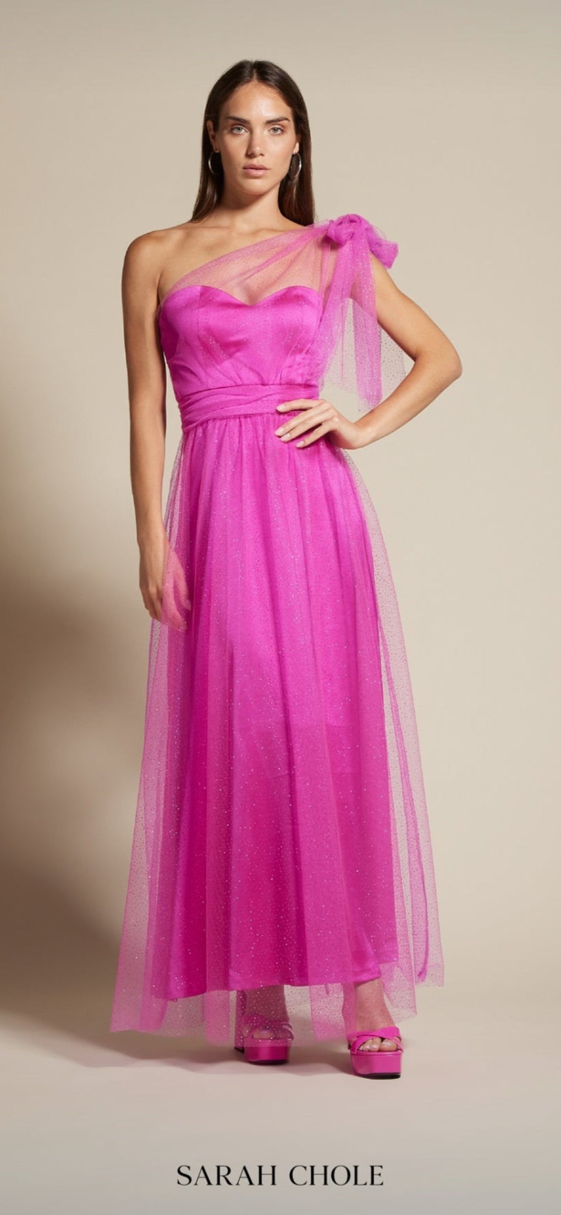 Abito lungo in tulle