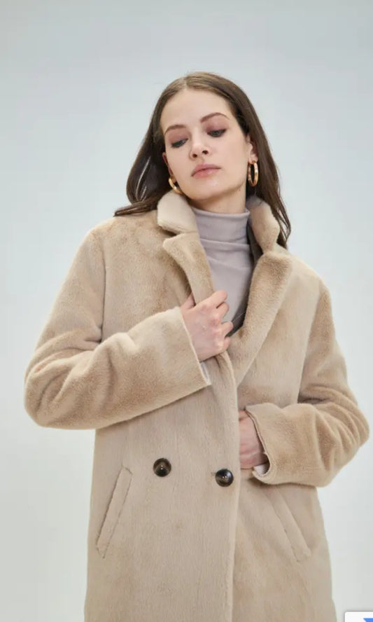 Cappotto Pellicciotto Marrone Elegante - Disponibile dalla XS alla XXL