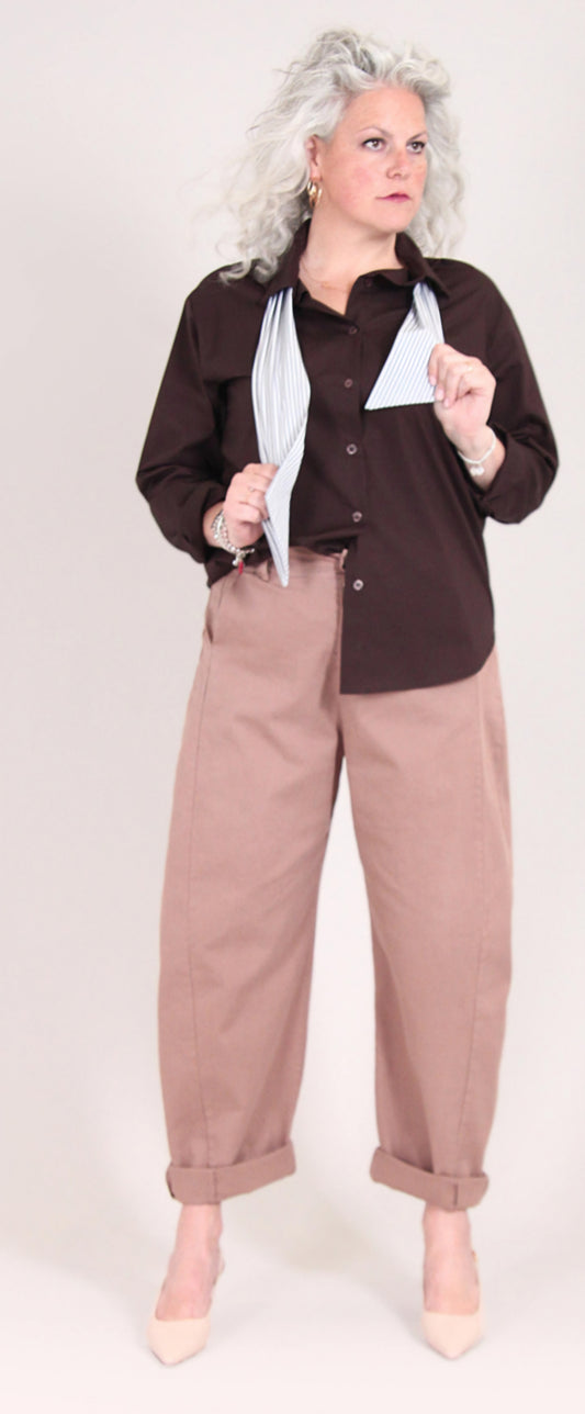 Camicia Oversize Cioccolato - Eleganza Senza Tempo