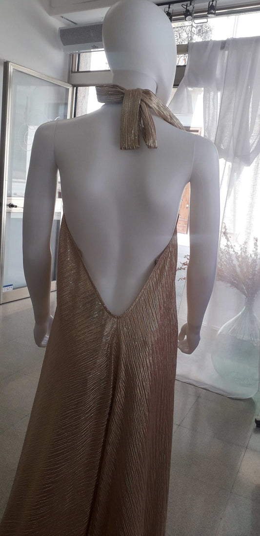 Abito Lungo Oro - Scollato sul retro