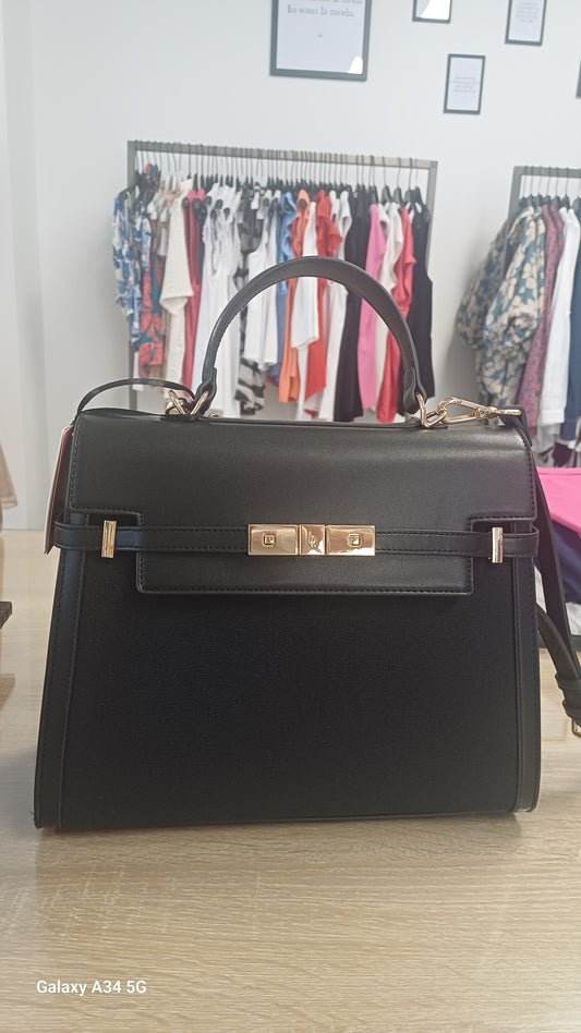 Borsa a mano e tracolla GRACE BIG NERA - LABEL ROSE