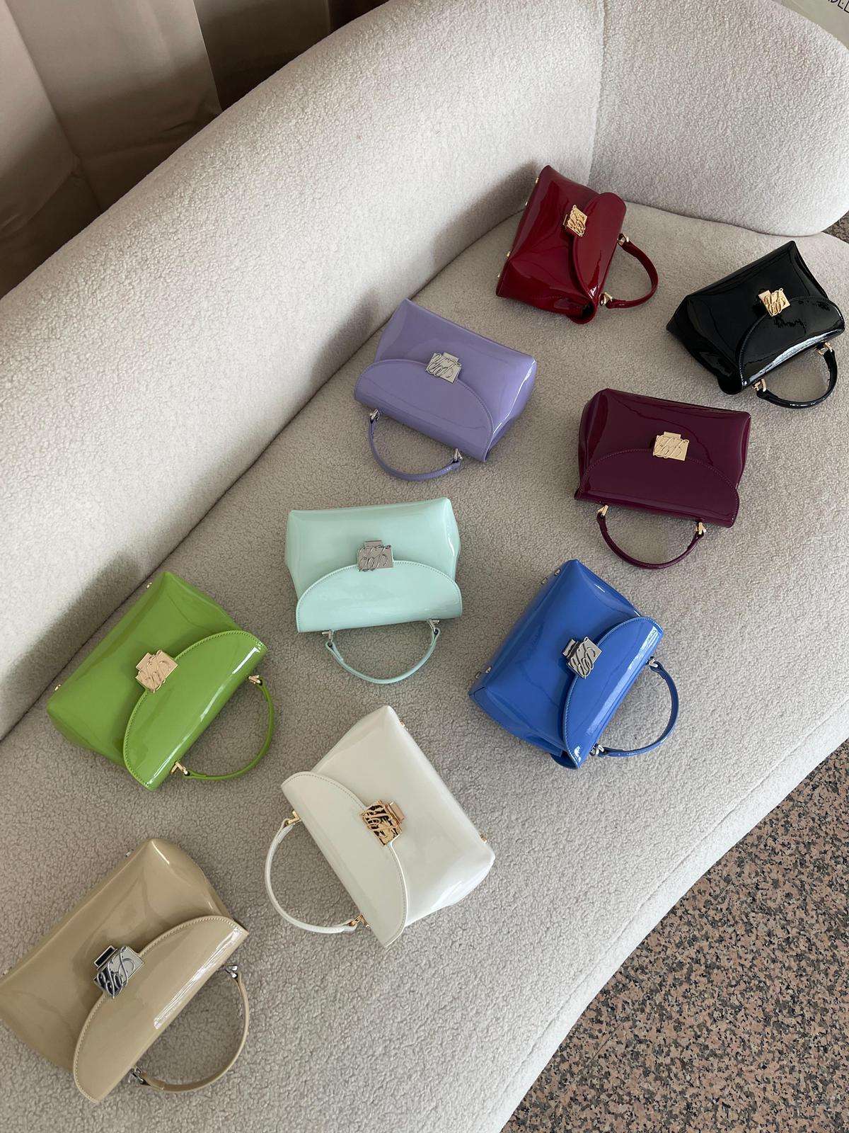 Borsa LESLY vernice - bluberry - LABEL ROSE