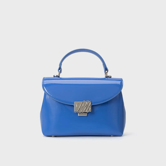 Borsa LESLY vernice - bluberry - LABEL ROSE