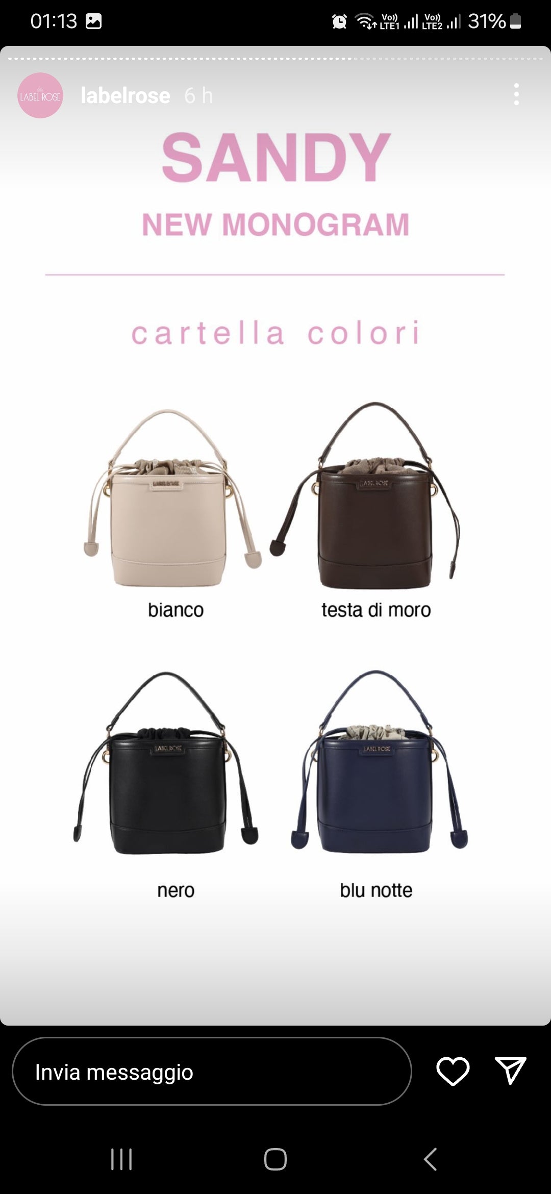 BORSA Sandy Monogram - Blu notte