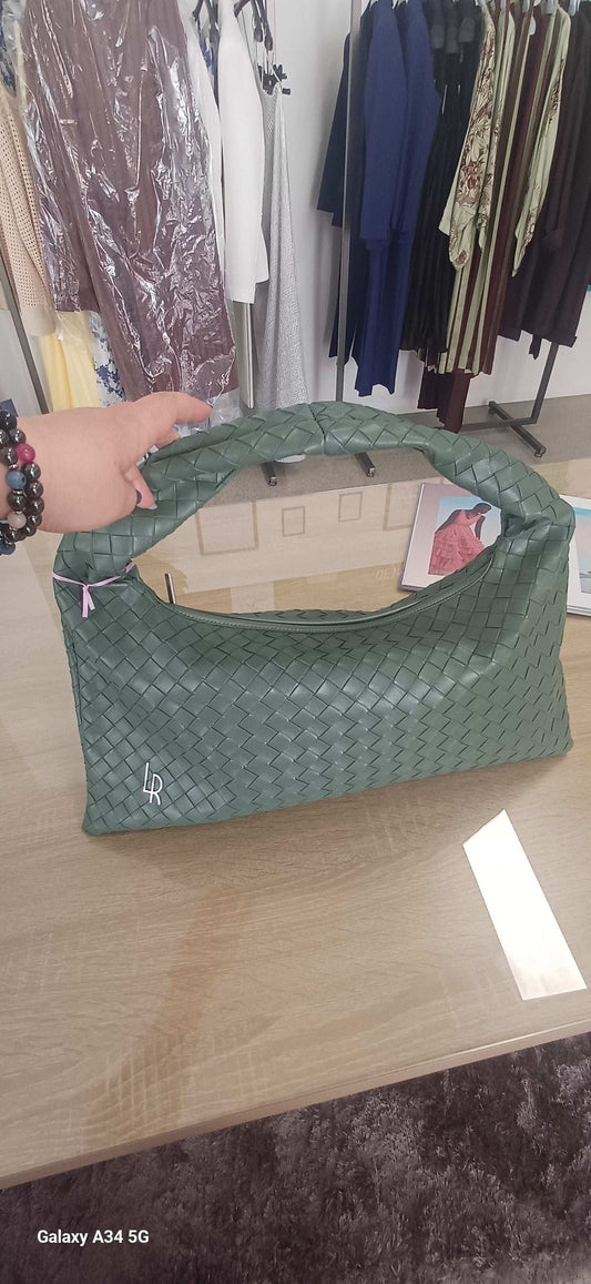 Borsa a spalla in similpelle ANYA - Verde Salvia - LABEL ROSE